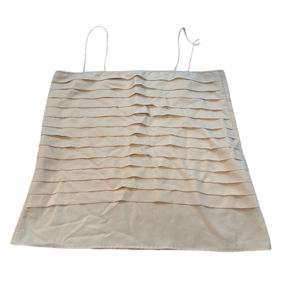 Ralph Lauren | Spaghetti Strap Cami Blouse Size L Cream Horizontal Layers - Picture 1 of 10